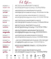 font styles options symbols to engrave