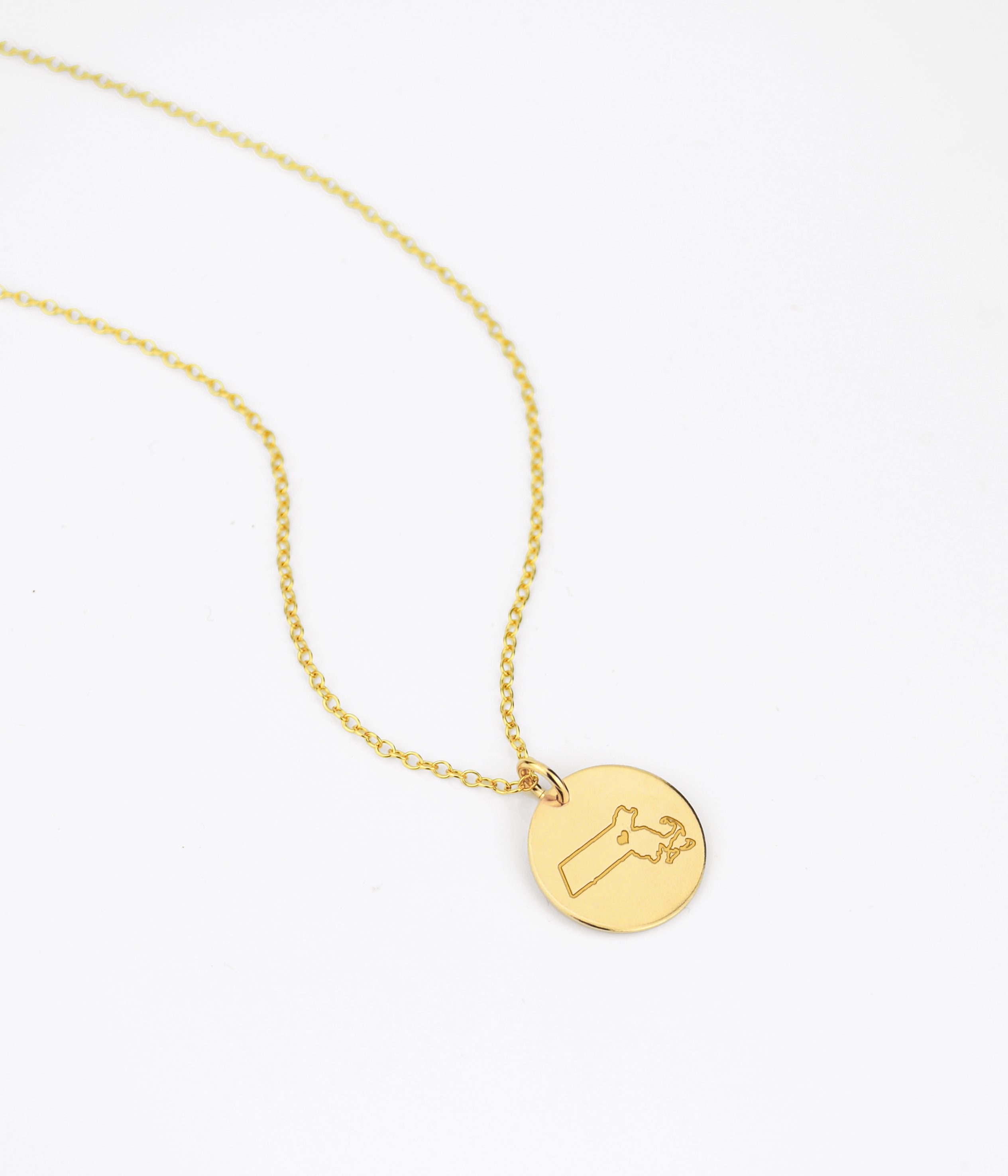 Personalized State Disc Pendant Necklace