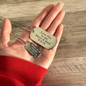 Personalized Dog Tag Necklace with Custom Handwriting - Custom Mens Jewelry, Traditional Military Style Pendant, Wedding Anniversary Gift, Custom Engraved Jewelry Available in Stainless Steel and in sterling Silver