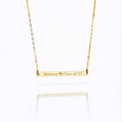 New Grad Skinny Bar Necklace, Personalized with Name, Date, or Coordinates