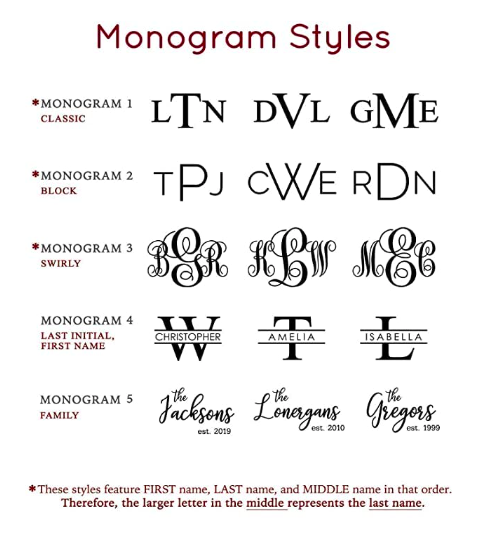 Monogram styles available are Classic, Block, Swirly, Name and Initial, and Family. traveler gift, christmas gift for travel lover, fathers day gift for business travel, corporate travel gift, airline corporate gifts