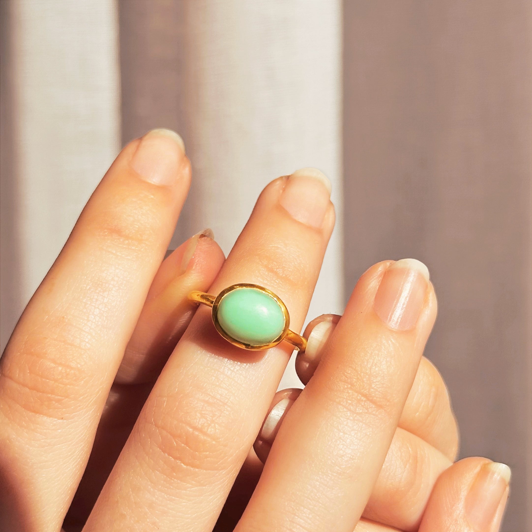 Chrysoprase Ring, Natural Chrysoprase, Rose Ring, Flower Ring, Stackable Flower Ring, Petal Ring, Vintage Silver Ring, Chrysoprase, Rose hotsell