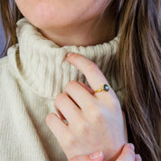 Diamond Shape Moss Agate Ring