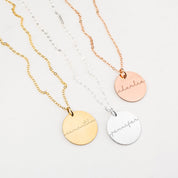 Custom Name Disc necklace, Graduation Necklace Gift for Her [19mm]