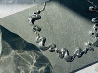 Boho Style Green Gray Serpentine Necklace