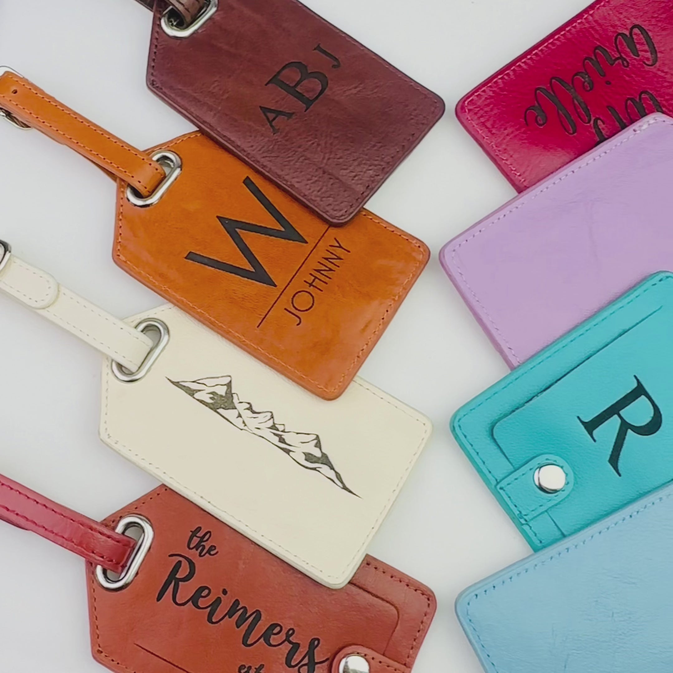 Personalized Leather Luggage Tag with Monogram or Handwriting Danique Jewelry