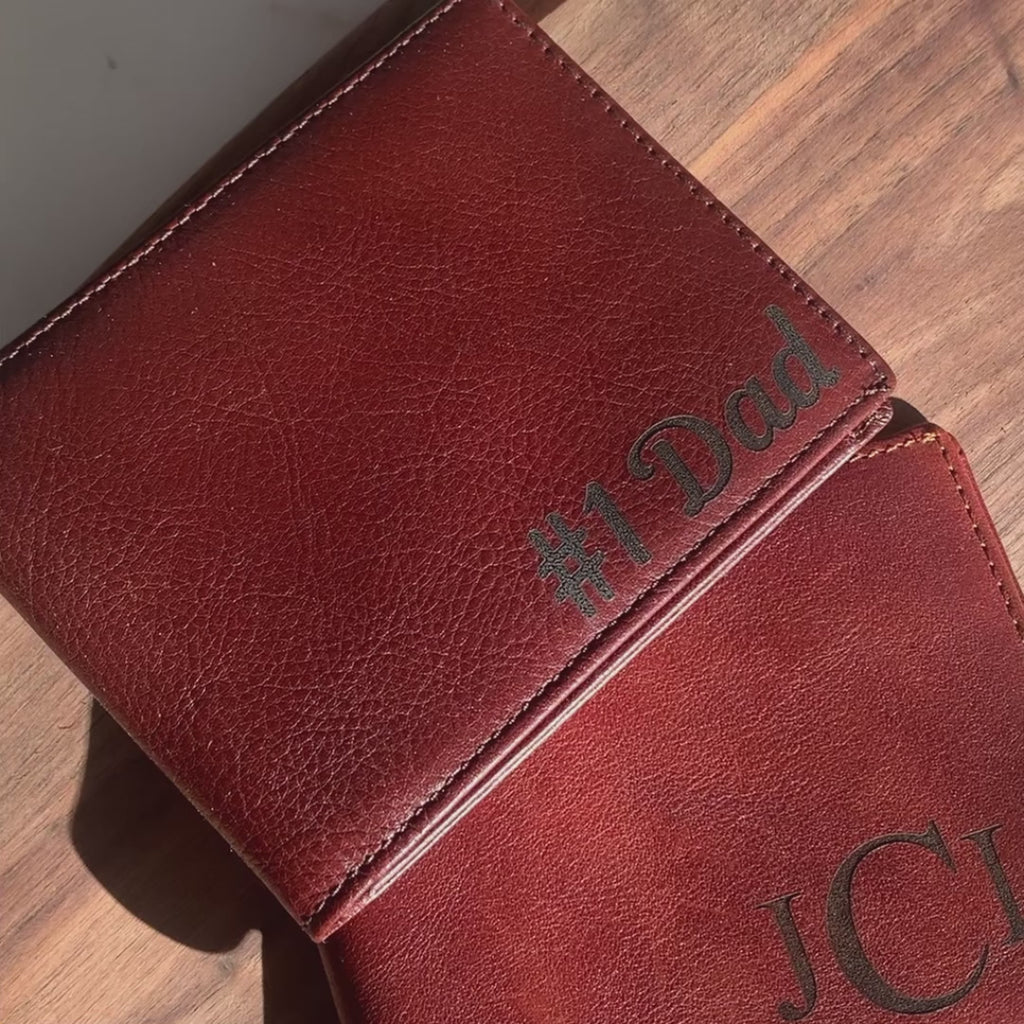 Engraved wallet and cardholder collection ready for gift giving