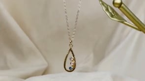 Mother's Birthstone Teardrop Pendant Necklace