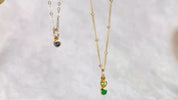 Tiny Birthstone Vertical Bar Necklace : Available in All Birthstones