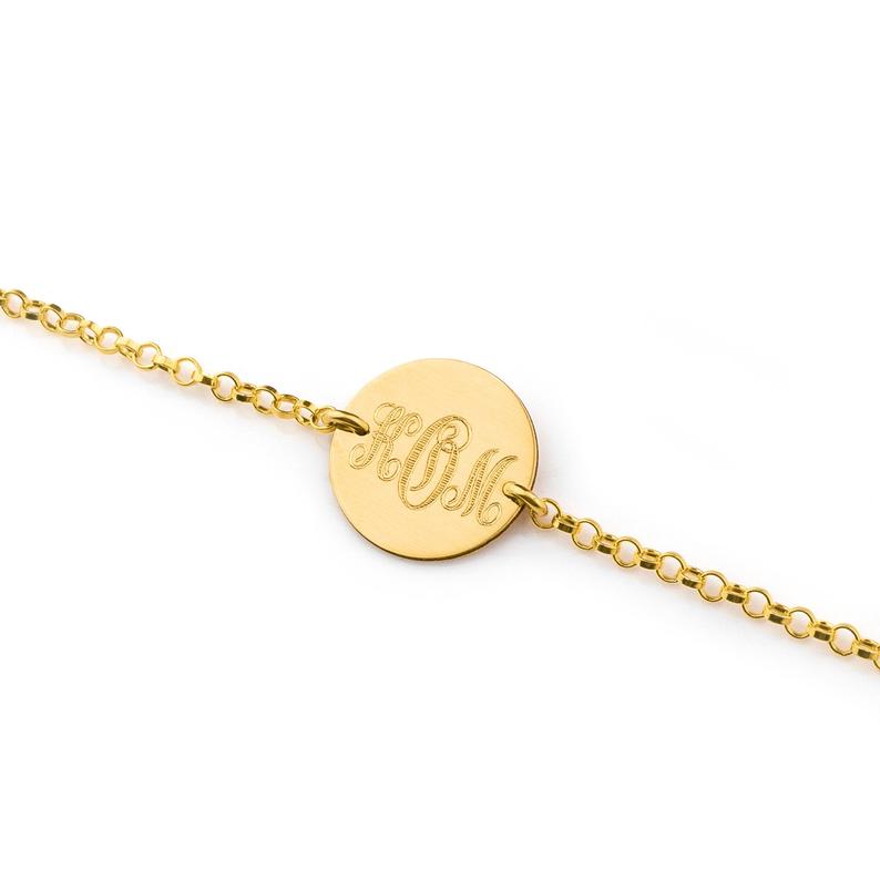 Personalized Horizontal Bar Necklace - Initial Charm Necklace