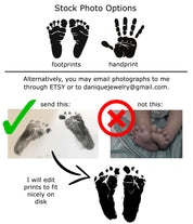 Actual Footprint or Handprint Keychain, Commemorate Birth of Baby