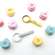 Valentine's Day Gift For Him and Her Silver or Gold Personalized 3D Bar Keychain Actual Handwriting Script Engraving