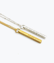 Dainty Engraved 3D Bar Necklace