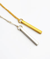 Dainty Engraved 3D Bar Necklace