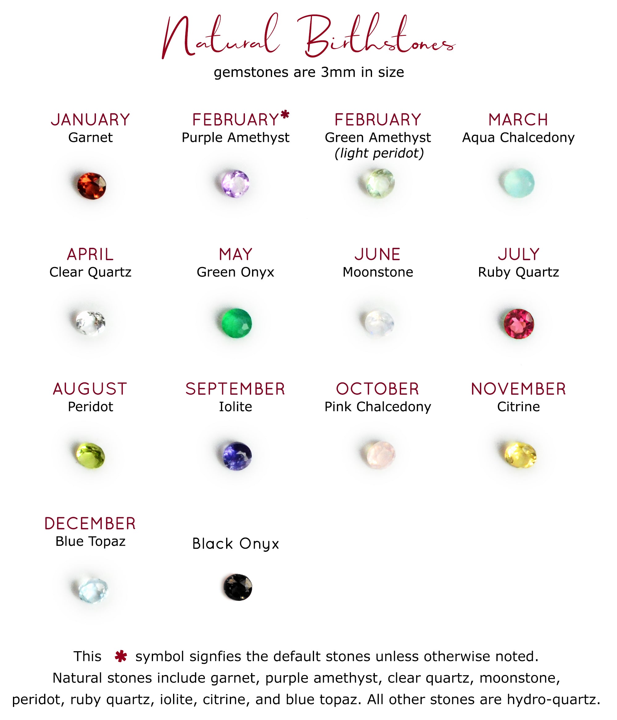 Tiny Stud Earrings : All Birthstones Available