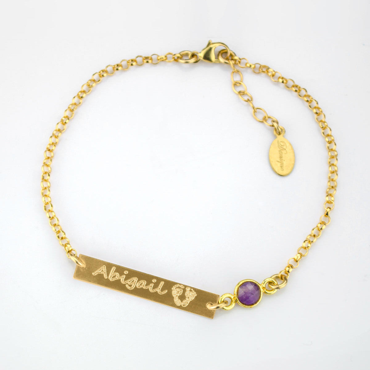 Baby Name Bracelet. Gold Bar Choose Any Name/ Number to Be 