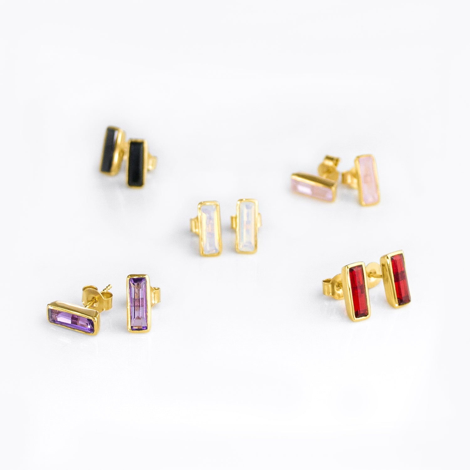 Tiny Adira Birthstone Bar Stud Earrings