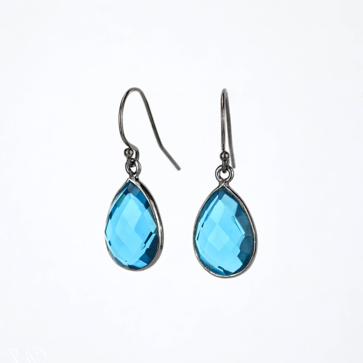 London Blue Topaz Small Teardrop Dangle Earrings - December Birthstone