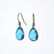 London Blue Topaz Small Teardrop Dangle Earrings - December Birthstone