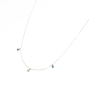 Minimalistic Dangling Birthstones Necklace