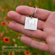 High Quality Personalized Drawing or Signature Keychain, Medium Rectangle