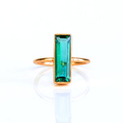 Green tourmaline bar ring, vibrant green gemstone jewelry, handcrafted tourmaline ring, minimalist green tourmaline band, gold tourmaline ring, silver green tourmaline ring, bohemian style, artisan gemstone ring, unique tourmaline jewelry, stacking ring