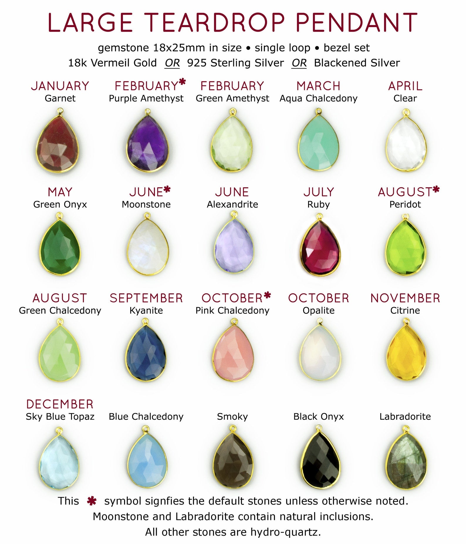 Large teardrop stones