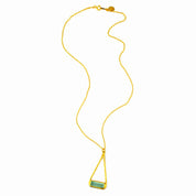 Adira Series: Aqua Chalcedony Bar in Triangle Pendant Necklace