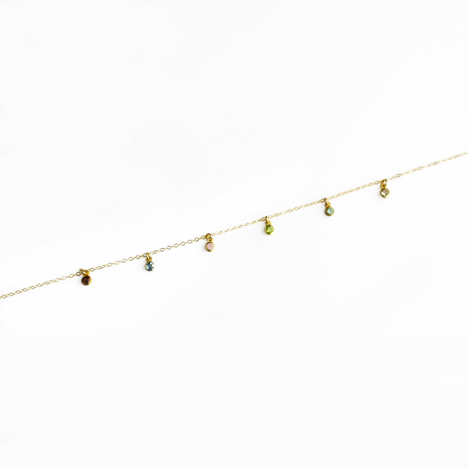 Minimalistic Dangling Birthstones Necklace