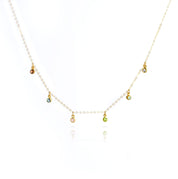 Minimalistic Dangling Birthstones Necklace