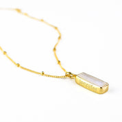 Rainbow Moonstone Vertical Bar Necklace : June Birthstone : Adira Series