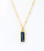 Kyanite Vertical Bar Necklace : September Birthstone : Adira Series