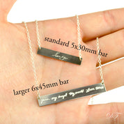 Large Engraved Bar Necklace