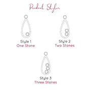 Minimalist Open Teardrop Earring Customized Bezel Set Birthstones