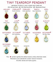 Choose from our selection of tiny teardrop birthstone pendants