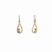 Minimalist Open Teardrop Earring Customized Bezel Set Birthstones