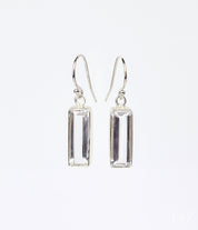 Clear Quartz Bar Earrings : April Birthstone : Adira Series