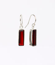 Garnet Bar Earrings : January Birthstone : Adira Series