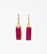 Ruby Bar Earrings : July Birthstone : Adira Series