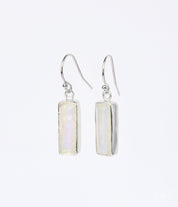 Rainbow Moonstone Bar Earrings : June Birthstone : Adira Series