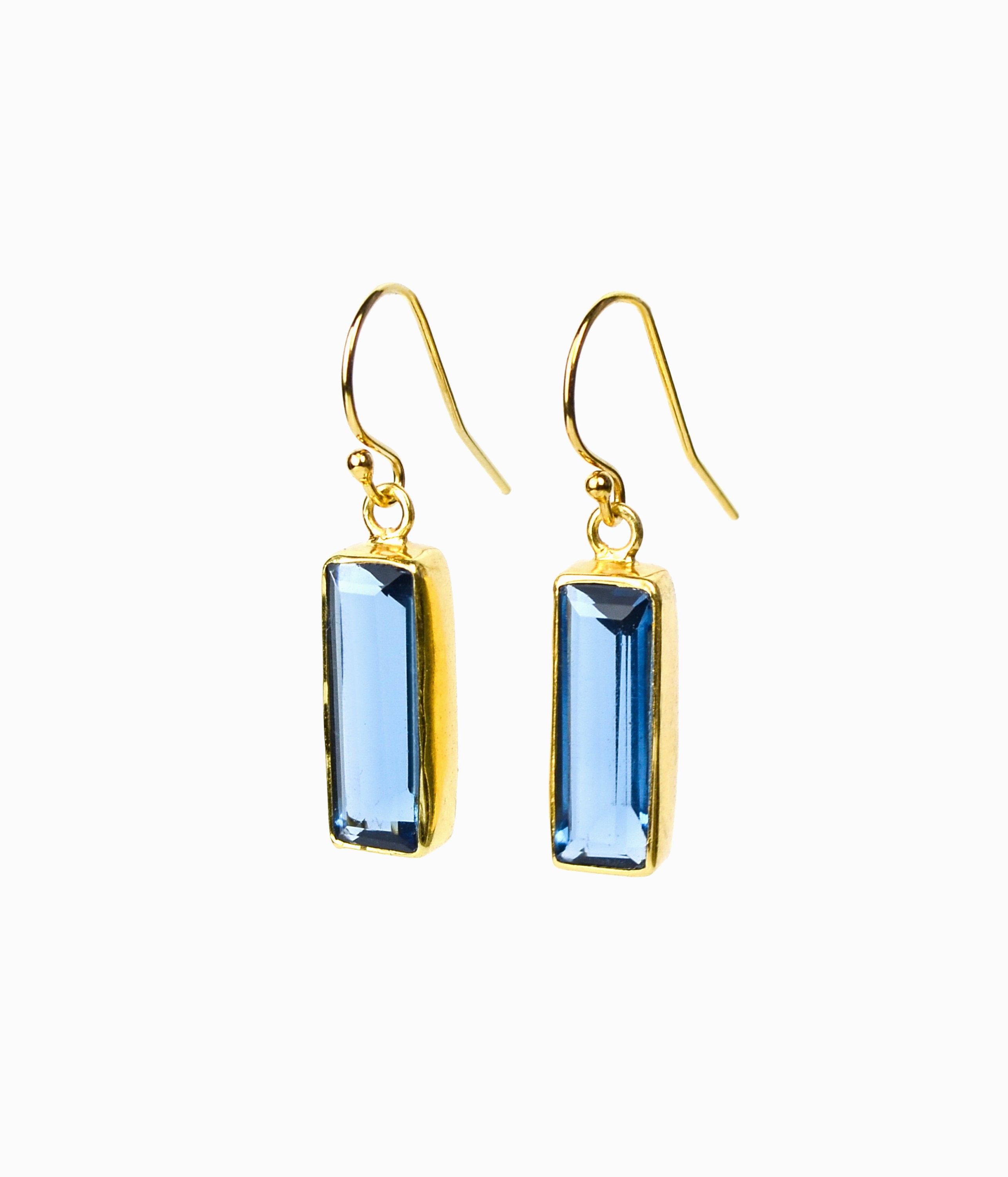 Kyanite Bar Earrings : September Birthstone : Adira Series