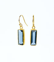 Kyanite Bar Earrings : September Birthstone : Adira Series