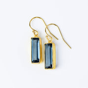 Kyanite Bar Earrings : September Birthstone : Adira Series