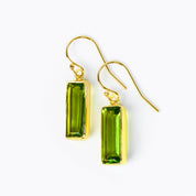 Peridot Bar Earrings : August Birthstone : Adira Series