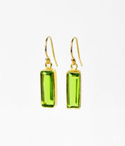 Peridot Bar Earrings : August Birthstone : Adira Series