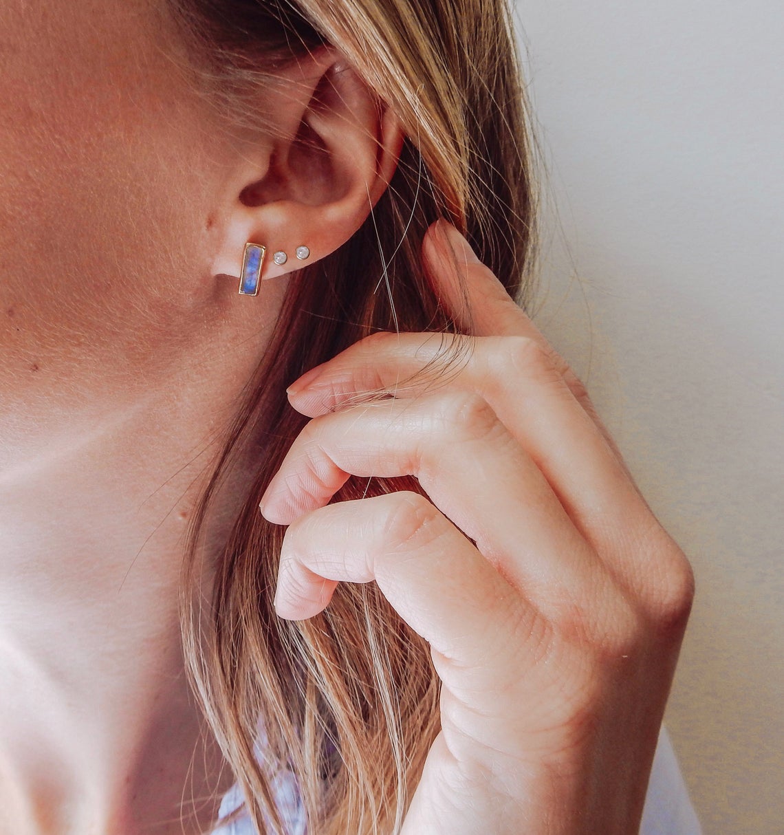 Tiny Adira Birthstone Bar Stud Earrings