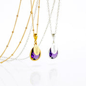 February Birthstone & Name Necklace : Purple Amethyst