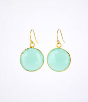 Aqua Chalcedony Earrings : March Birthstone