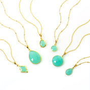 Aqua Chalcedony Earrings : March Birthstone