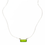 Peridot Bar Necklace : August Birthstone : Adira Series